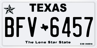 TX license plate BFV6457