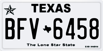 TX license plate BFV6458