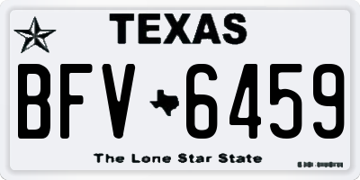 TX license plate BFV6459