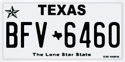 TX license plate BFV6460