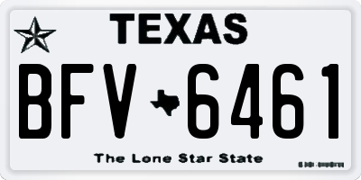 TX license plate BFV6461