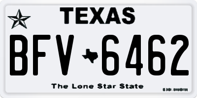 TX license plate BFV6462