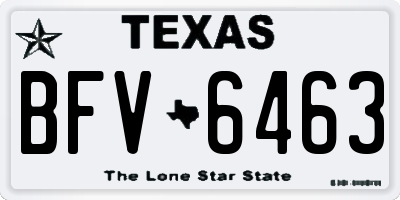 TX license plate BFV6463