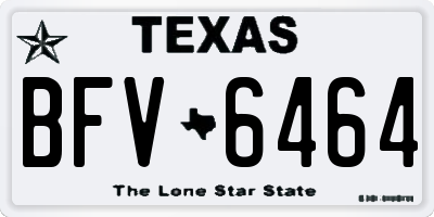 TX license plate BFV6464