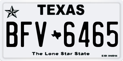 TX license plate BFV6465