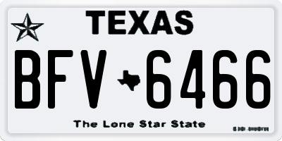 TX license plate BFV6466