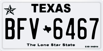 TX license plate BFV6467