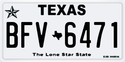TX license plate BFV6471
