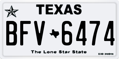 TX license plate BFV6474