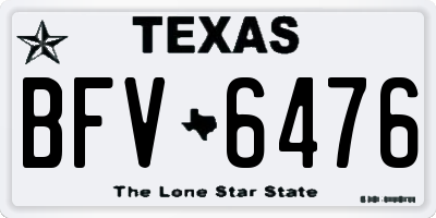 TX license plate BFV6476