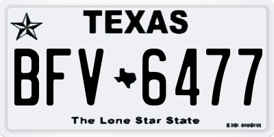 TX license plate BFV6477