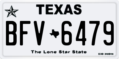 TX license plate BFV6479