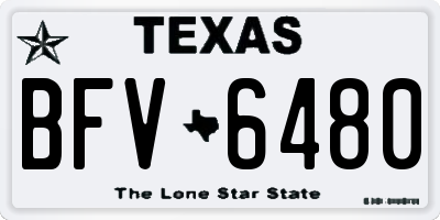 TX license plate BFV6480