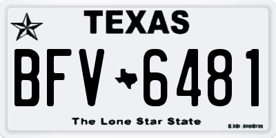 TX license plate BFV6481