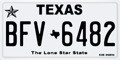 TX license plate BFV6482