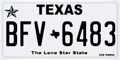 TX license plate BFV6483