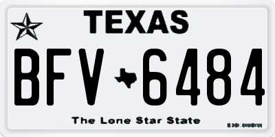 TX license plate BFV6484