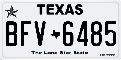 TX license plate BFV6485