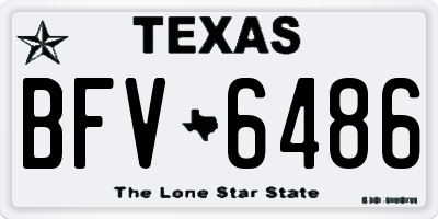 TX license plate BFV6486