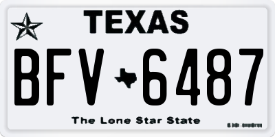 TX license plate BFV6487