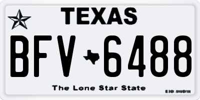 TX license plate BFV6488
