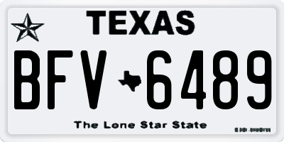 TX license plate BFV6489
