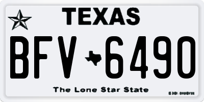 TX license plate BFV6490