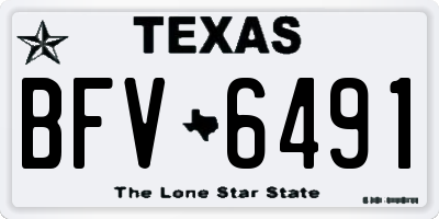 TX license plate BFV6491