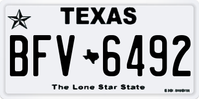 TX license plate BFV6492