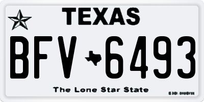 TX license plate BFV6493