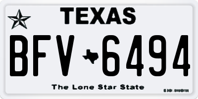 TX license plate BFV6494