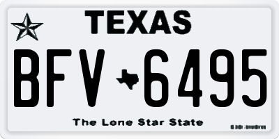 TX license plate BFV6495