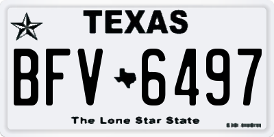 TX license plate BFV6497
