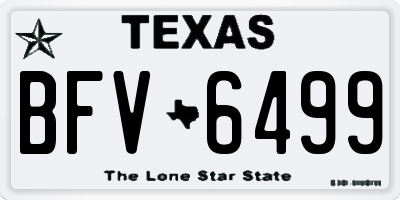 TX license plate BFV6499