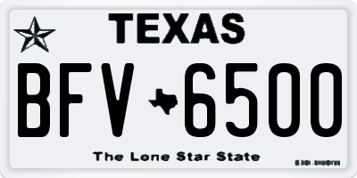 TX license plate BFV6500
