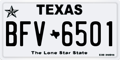 TX license plate BFV6501