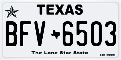 TX license plate BFV6503