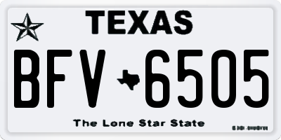 TX license plate BFV6505