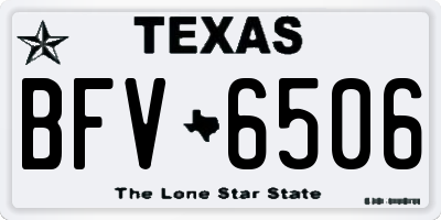 TX license plate BFV6506