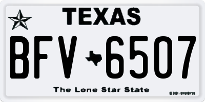 TX license plate BFV6507