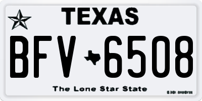 TX license plate BFV6508