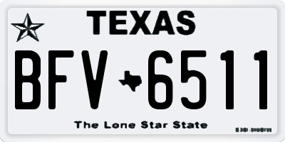 TX license plate BFV6511