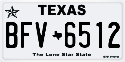TX license plate BFV6512
