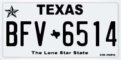 TX license plate BFV6514