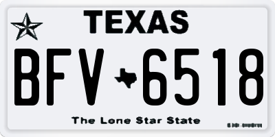 TX license plate BFV6518