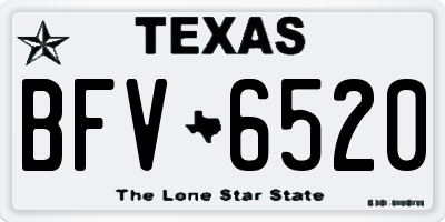 TX license plate BFV6520