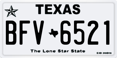 TX license plate BFV6521