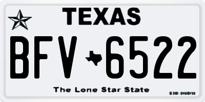 TX license plate BFV6522