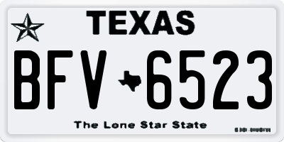 TX license plate BFV6523