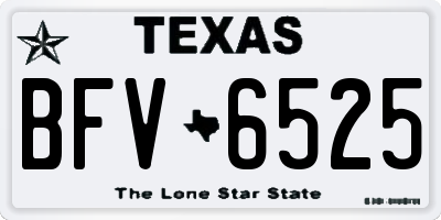 TX license plate BFV6525